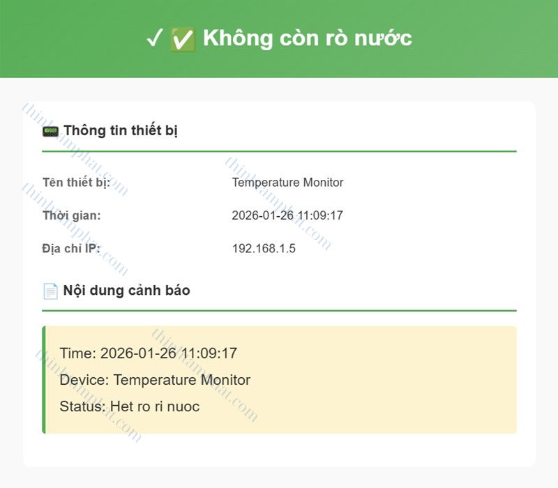 cảnh báo rò nước